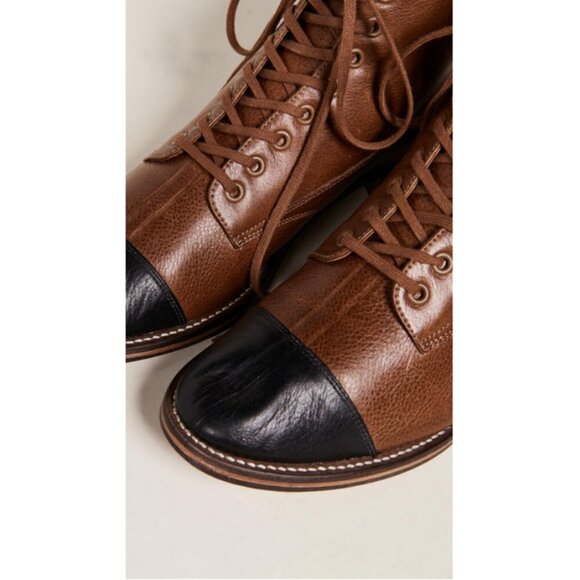 💕THE GREAT💕 The Cap Toe Boxcar Boot ~ Hickory Brown/Black 10 NWT - Picture 7 of 16